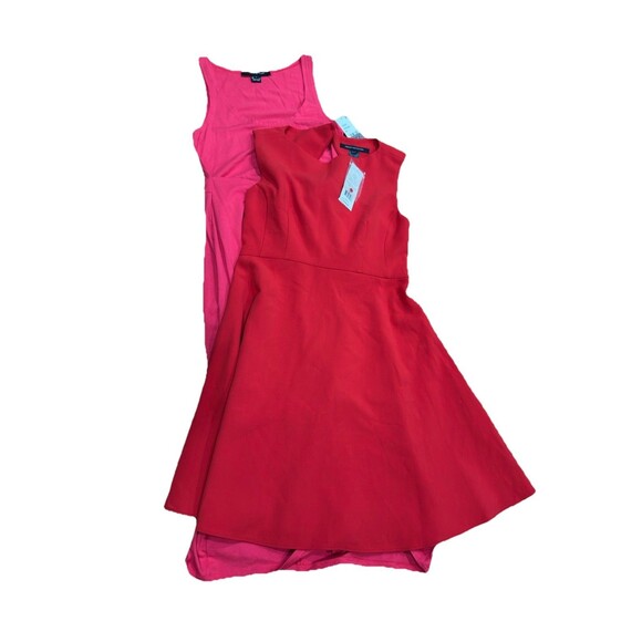 Lot (2) French Connection Mini Red Maxi Pink Dresses 8/M Barbiecore Coquette NWT - Picture 1 of 10